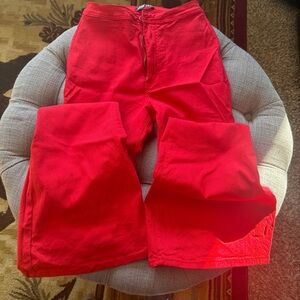 Vibrant Red Women's Boot Cut Pants